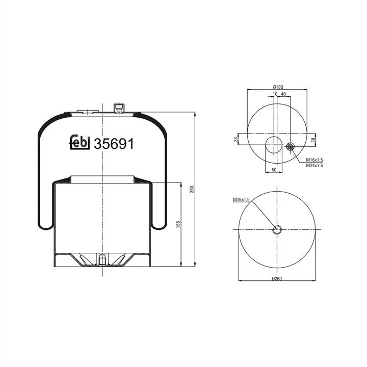 febi 35691 Boot, air suspension 35691