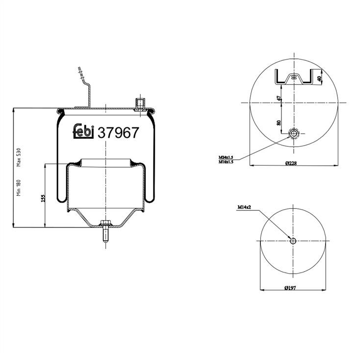 febi 37967 Boot, air suspension 37967