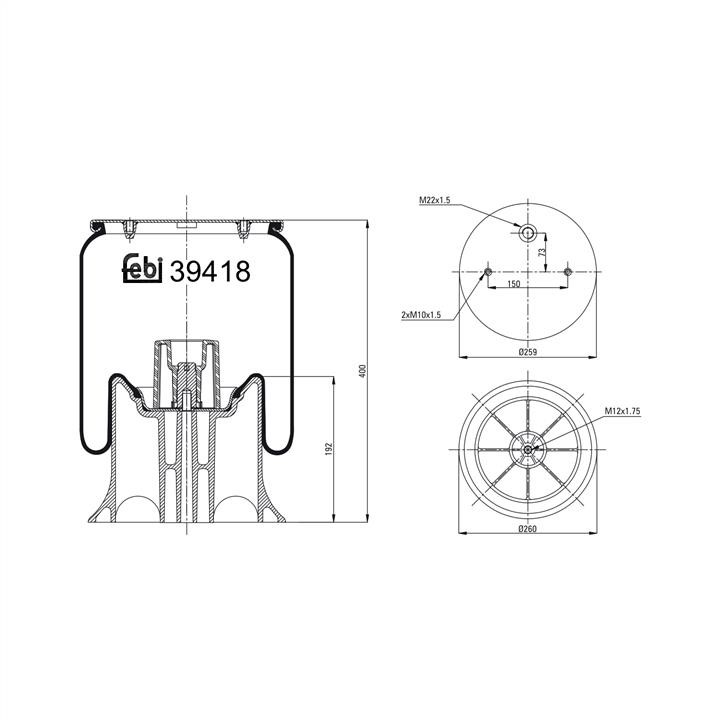 febi 39418 Boot, air suspension 39418