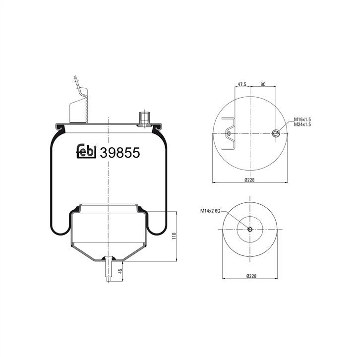 febi 39855 Boot, air suspension 39855 39855 febi Boot, air suspension