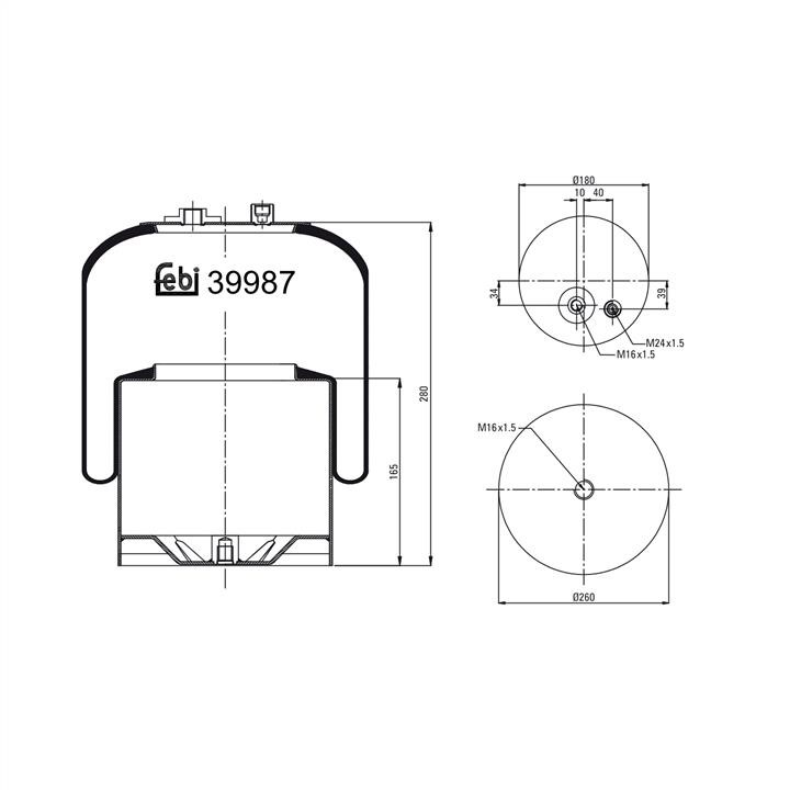 febi 39987 Boot, air suspension 39987