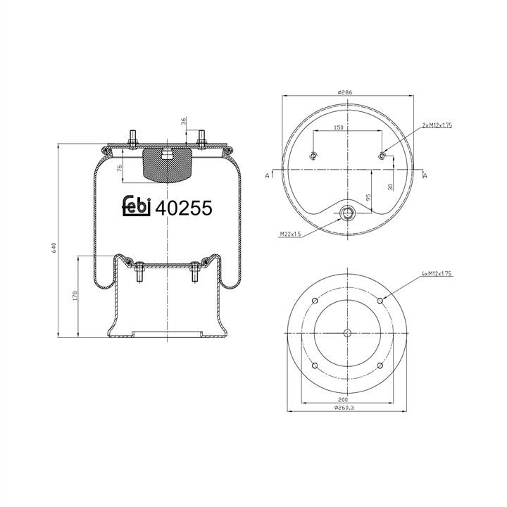 febi 40255 Boot, air suspension 40255