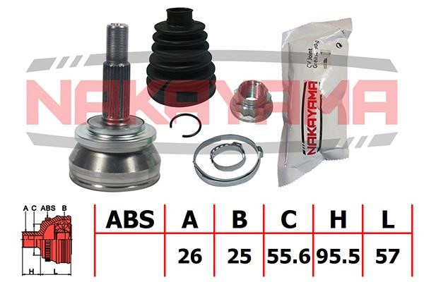 Nakayama NJ1877NY Constant velocity joint (CV joint), outer, set NJ1877NY