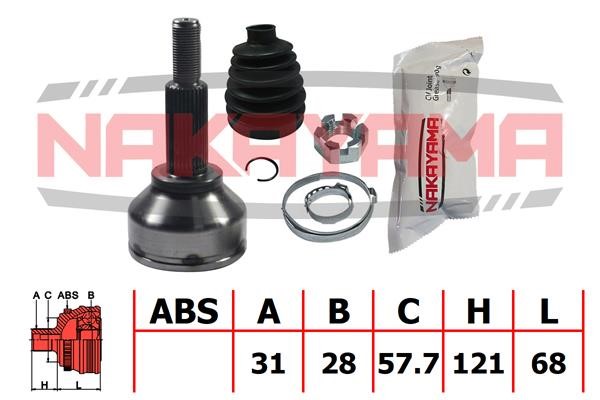 Nakayama NJ2054NY Constant velocity joint (CV joint), outer, set NJ2054NY