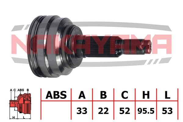 Nakayama NJ207NY Constant velocity joint (CV joint), outer, set NJ207NY