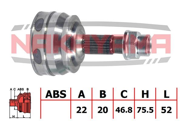 Nakayama NJ220NY Constant velocity joint (CV joint), outer, set NJ220NY