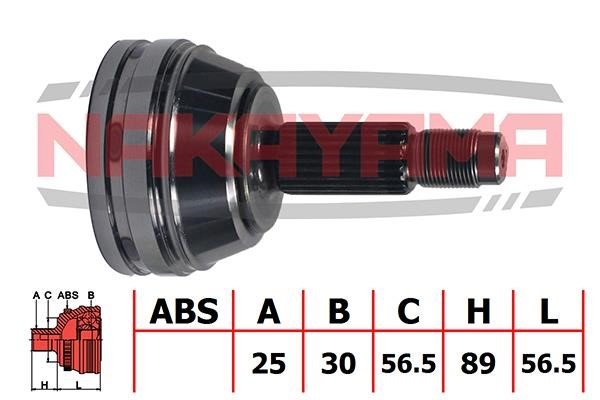 Nakayama NJ266NY Constant velocity joint (CV joint), outer, set NJ266NY