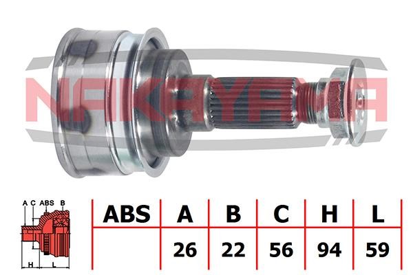 Nakayama NJ280NY Constant velocity joint (CV joint), outer, set NJ280NY