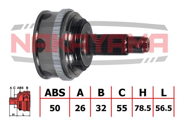 Nakayama NJ308NY Constant velocity joint (CV joint), outer, set NJ308NY