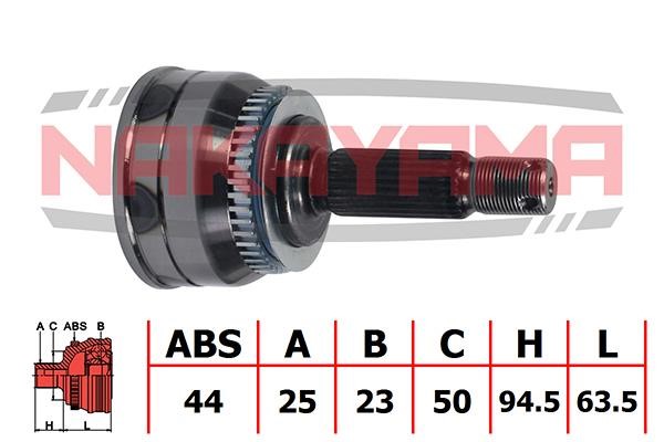 Nakayama NJ344NY Constant velocity joint (CV joint), outer, set NJ344NY