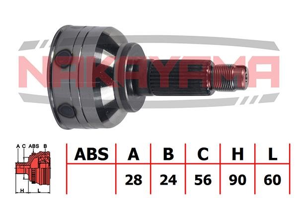 Nakayama NJ363NY Constant velocity joint (CV joint), outer, set NJ363NY