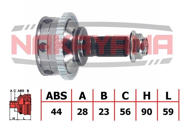 Nakayama NJ393NY Constant velocity joint (CV joint), outer, set NJ393NY