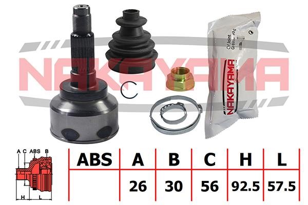 Nakayama NJ398NY Constant velocity joint (CV joint), outer, set NJ398NY