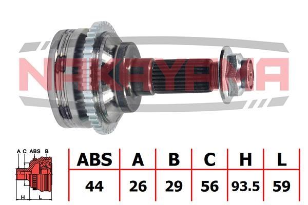 Nakayama NJ401NY Constant velocity joint (CV joint), outer, set NJ401NY