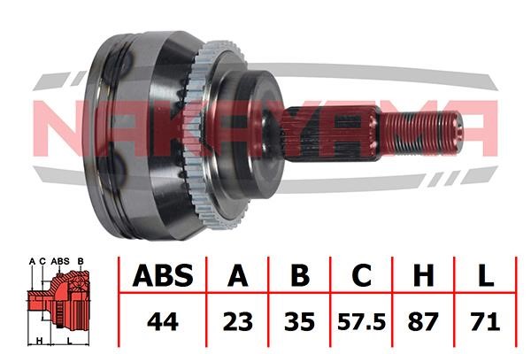 Nakayama NJ582NY Constant velocity joint (CV joint), outer, set NJ582NY