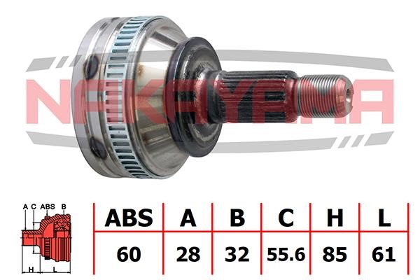 Nakayama NJ593NY Constant velocity joint (CV joint), outer, set NJ593NY