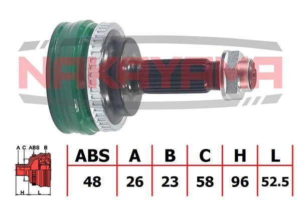 Nakayama NJ662NY Constant velocity joint (CV joint), outer, set NJ662NY