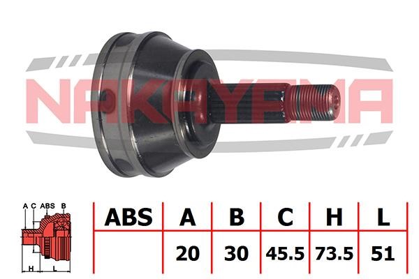 Nakayama NJ680NY Constant velocity joint (CV joint), outer, set NJ680NY