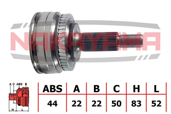 Nakayama NJ697NY Constant velocity joint (CV joint), outer, set NJ697NY