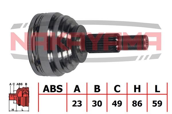 Nakayama NJ711NY Constant velocity joint (CV joint), outer, set NJ711NY