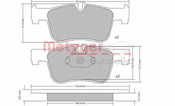 Metzger 1170369 Brake Pad Set, disc brake 1170369