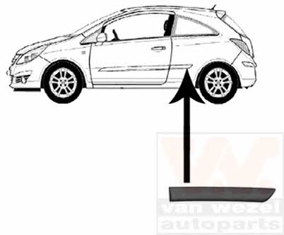 3750425 Van Wezel Rear door trim left