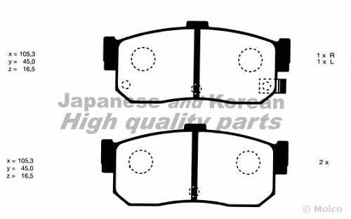 Ashuki N011-00 Brake Pad Set, disc brake N01100