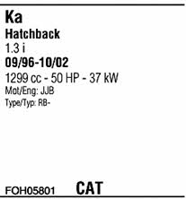 Walker FOH05801 Exhaust system FOH05801 FOH05801 Walker Exhaust system