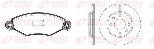 Remsa 8643.07 Front ventilated brake discs with pads, set 864307