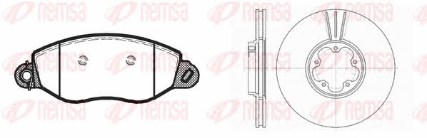 877202 Remsa Front ventilated brake discs with pads, set