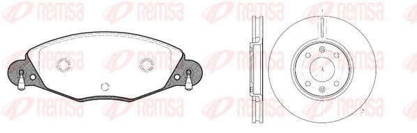 Remsa 8827.00 Front ventilated brake discs with pads, set 882700