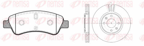 Remsa 8840.03 Front ventilated brake discs with pads, set 884003