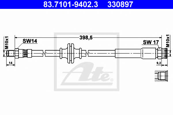 Ate 83.7101-9402.3 Brake Hose 83710194023