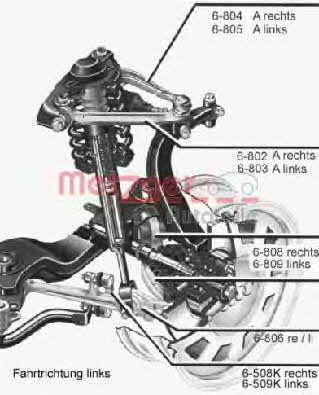 Metzger 58009611 Suspension arm front lower left 58009611