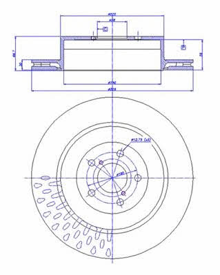 Car 142.046 Rear ventilated brake disc 142046