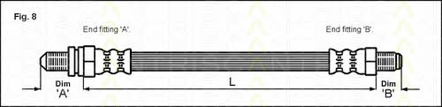 Flexible brake pipe Ford Puma: 815016226 Triscan Brake Hose