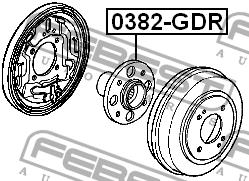 Rear wheel hub Febest 0382-GDR