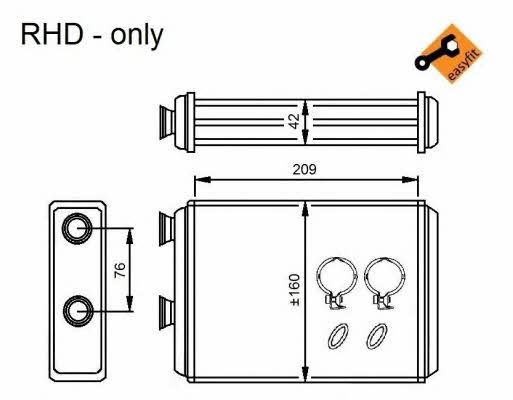Heat exchanger, interior heating NRF 54224