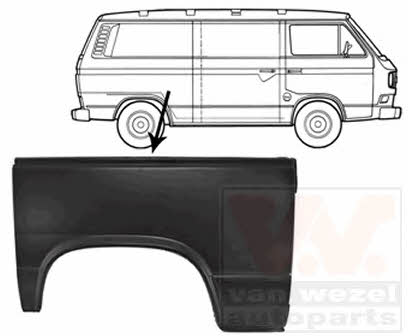 Fender repair parts Volkswagen: 5870148 Van Wezel Repair part rear fender right