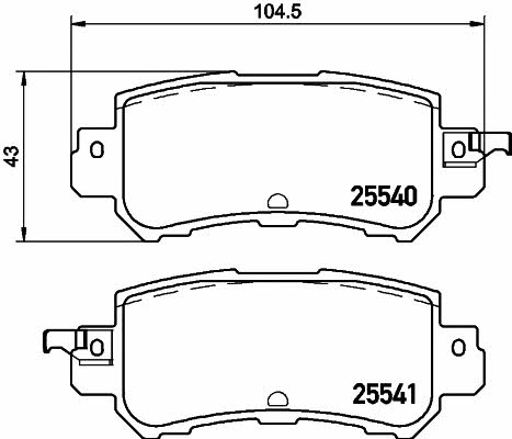 Textar 2554001 Brake Pad Set, disc brake 2554001