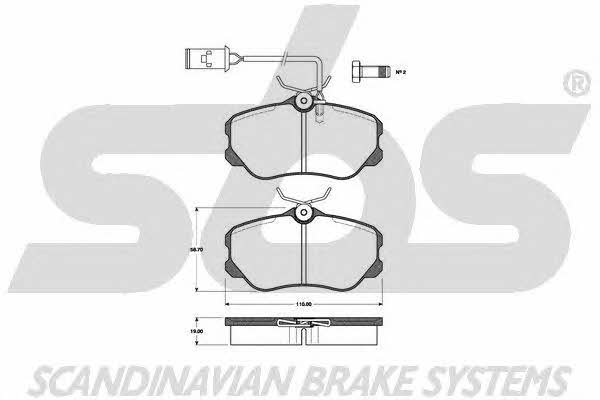 SBS 1501221012 Brake Pad Set, disc brake 1501221012