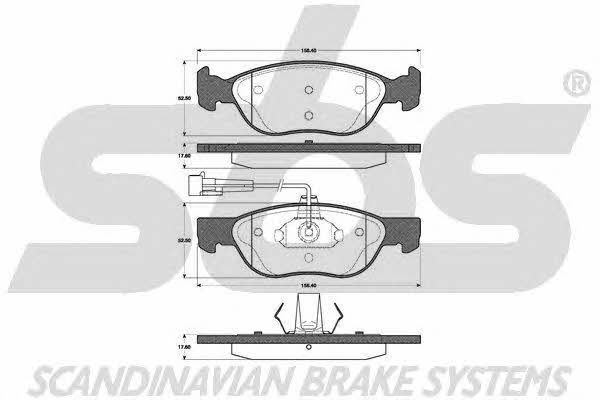 SBS 1501221017 Brake Pad Set, disc brake 1501221017