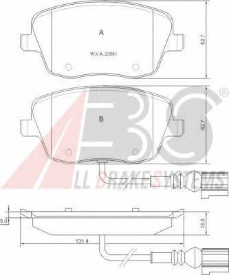 ABS 37338 OE Brake Pad Set, disc brake 37338OE