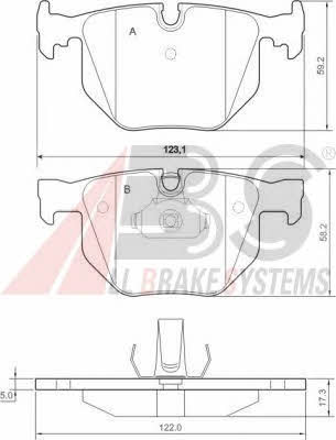 ABS 37348 OE Brake Pad Set, disc brake 37348OE