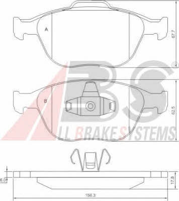 Disc brake pad set Ford Fusion: 37349 ABS Brake pad set