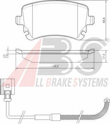 ABS 37368 OE Brake Pad Set, disc brake 37368OE