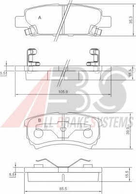 ABS 37384 OE Brake Pad Set, disc brake 37384OE