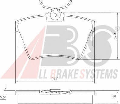 ABS 37288 OE Brake Pad Set, disc brake 37288OE