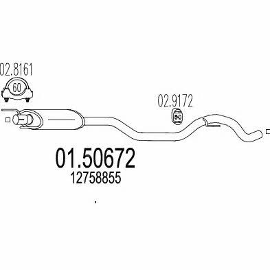 Mts 01.50672 Central silencer 0150672