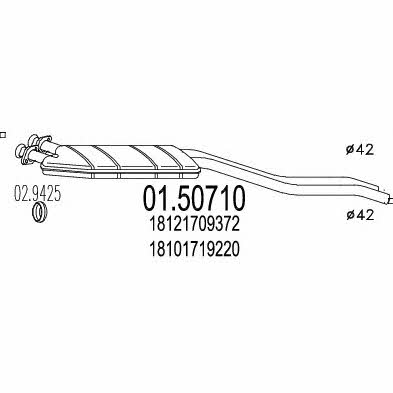 Mts 01.50710 Central silencer 0150710